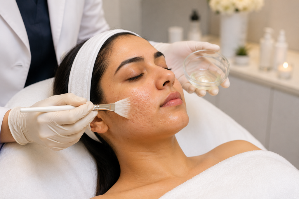 Chemical peel treatment for acne scars and acne marks