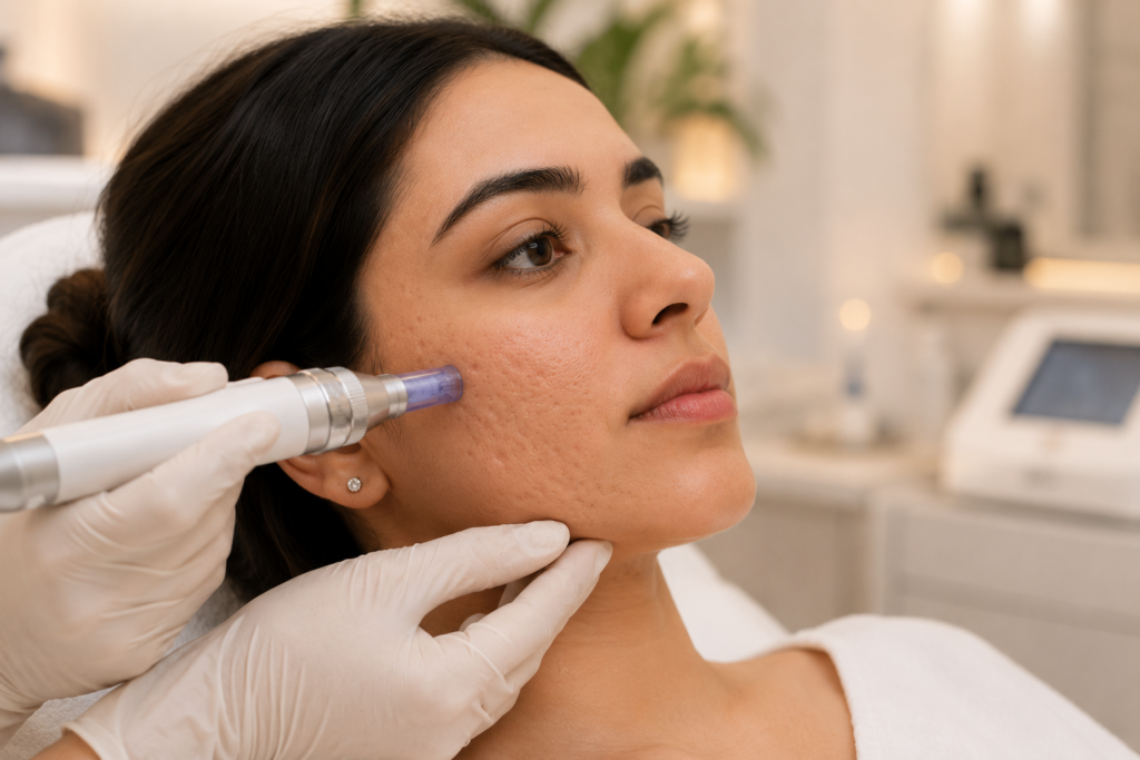 RF Microneedling treatment for acne scars at BioFlex Aesthetics